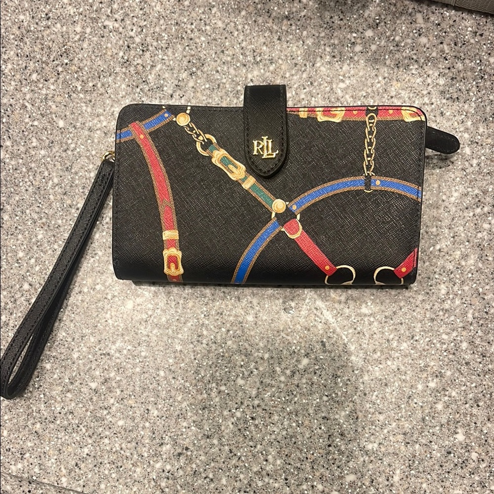 LRL Black Wallet with Red and Blue Accents